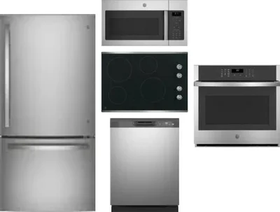 5 Piece Package Includes Refrigerator, Cooktop, Wall Oven, Microwave And Dishwasher