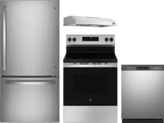 4 Piece Package Includes Refrigerator, Range, Hood And Dishwasher