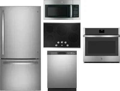 5 Piece Package Includes Refrigerator, Cooktop, Wall Oven, Microwave And Dishwasher