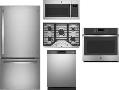 5 Piece Package Includes Refrigerator, Cooktop, Wall Oven, Microwave And Dishwasher