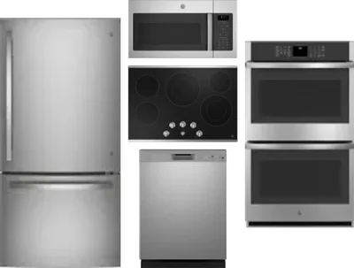 5 Piece Package Includes Refrigerator, Cooktop, Wall Oven, Microwave And Dishwasher