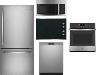 5 Piece Package Includes Refrigerator, Cooktop, Wall Oven, Microwave And Dishwasher