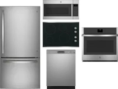5 Piece Package Includes Refrigerator, Cooktop, Wall Oven, Microwave And Dishwasher