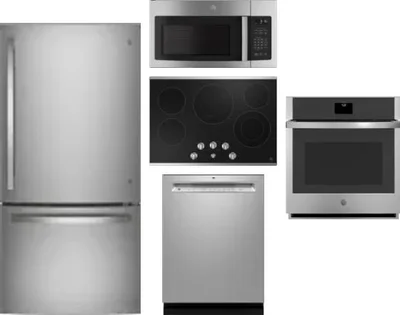 5 Piece Package Includes Refrigerator, Cooktop, Wall Oven, Microwave And Dishwasher