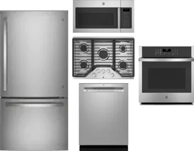 5 Piece Package Includes Refrigerator, Cooktop, Wall Oven, Microwave And Dishwasher