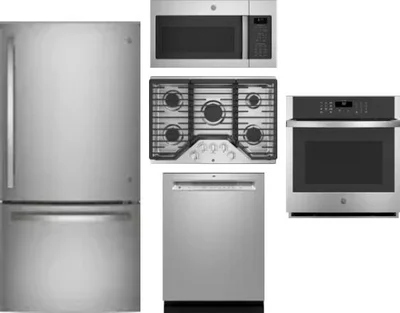 5 Piece Package Includes Refrigerator, Cooktop, Wall Oven, Microwave And Dishwasher