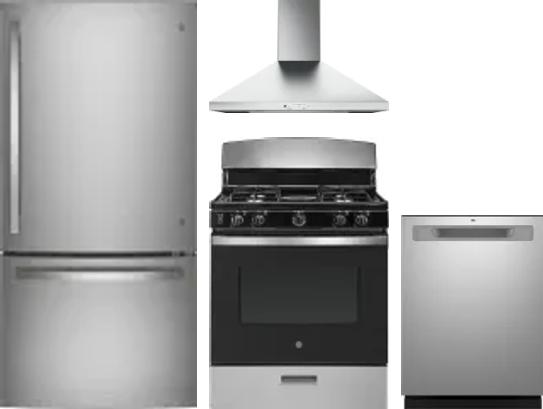 4 Piece Package Includes Refrigerator, Range, Hood And Dishwasher