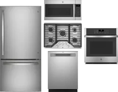 5 Piece Package Includes Refrigerator, Cooktop, Wall Oven, Microwave And Dishwasher