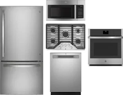 5 Piece Package Includes Refrigerator, Cooktop, Wall Oven, Microwave And Dishwasher
