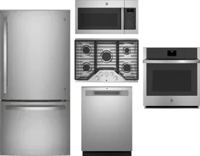 5 Piece Package Includes Refrigerator, Cooktop, Wall Oven, Microwave And Dishwasher