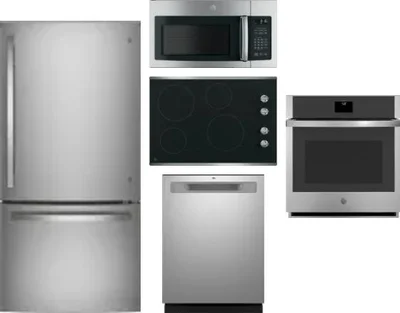 5 Piece Package Includes Refrigerator, Cooktop, Wall Oven, Microwave And Dishwasher