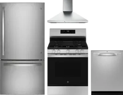 4 Piece Package Includes Refrigerator, Range, Hood And Dishwasher