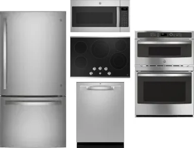 5 Piece Package Includes Refrigerator, Cooktop, Wall Oven, Microwave And Dishwasher