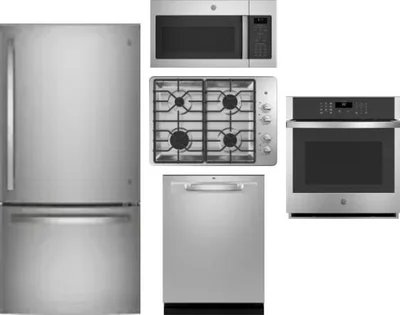 5 Piece Package Includes Refrigerator, Cooktop, Wall Oven, Microwave And Dishwasher