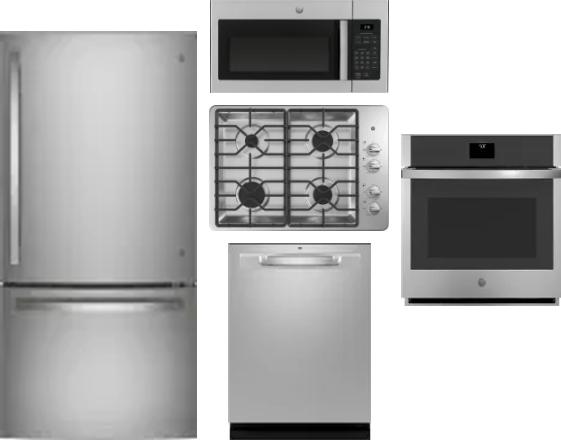 5 Piece Package Includes Refrigerator, Cooktop, Wall Oven, Microwave And Dishwasher
