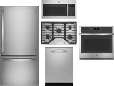 5 Piece Package Includes Refrigerator, Cooktop, Wall Oven, Microwave And Dishwasher