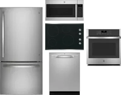 5 Piece Package Includes Refrigerator, Cooktop, Wall Oven, Microwave And Dishwasher