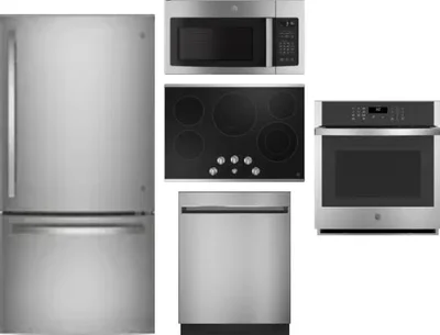 5 Piece Package Includes Refrigerator, Cooktop, Wall Oven, Microwave And Dishwasher