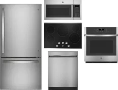 5 Piece Package Includes Refrigerator, Cooktop, Wall Oven, Microwave And Dishwasher