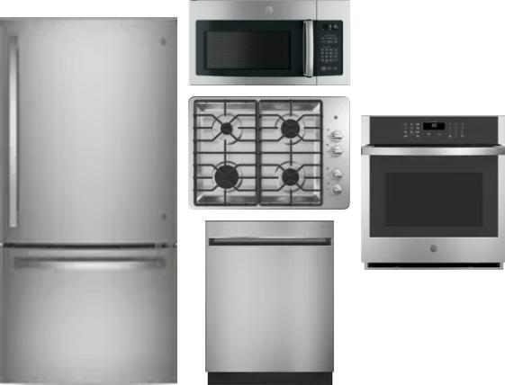 5 Piece Package Includes Refrigerator, Cooktop, Wall Oven, Microwave And Dishwasher