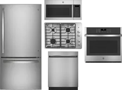5 Piece Package Includes Refrigerator, Cooktop, Wall Oven, Microwave And Dishwasher