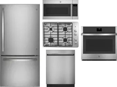 5 Piece Package Includes Refrigerator, Cooktop, Wall Oven, Microwave And Dishwasher