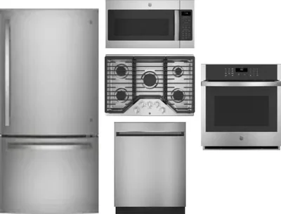 5 Piece Package Includes Refrigerator, Cooktop, Wall Oven, Microwave And Dishwasher