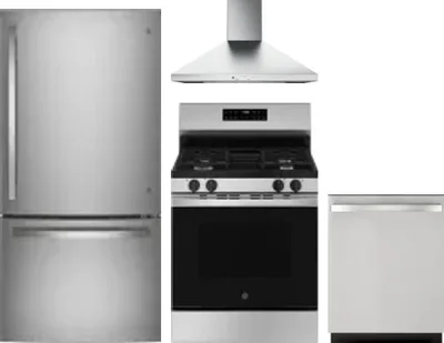 4 Piece Package Includes Refrigerator, Range, Hood And Dishwasher