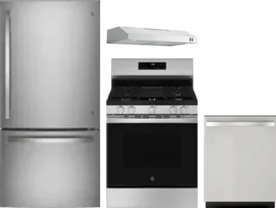 4 Piece Package Includes Refrigerator, Range, Hood And Dishwasher