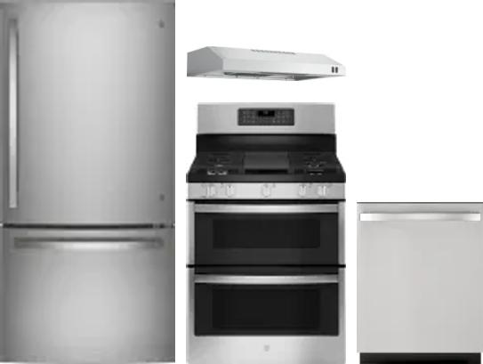 4 Piece Package Includes Refrigerator, Range, Hood And Dishwasher