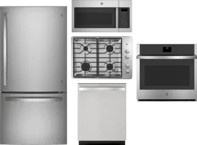 5 Piece Package Includes Refrigerator, Cooktop, Wall Oven, Microwave And Dishwasher