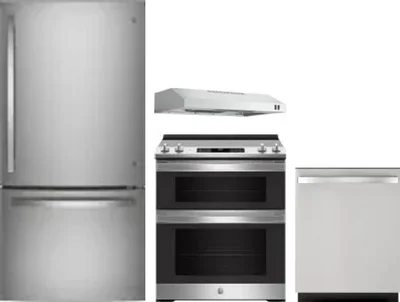 4 Piece Package Includes Refrigerator, Range, Hood And Dishwasher