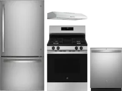 4 Piece Package Includes Refrigerator, Range, Hood And Dishwasher