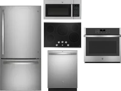 5 Piece Package Includes Refrigerator, Cooktop, Wall Oven, Microwave And Dishwasher