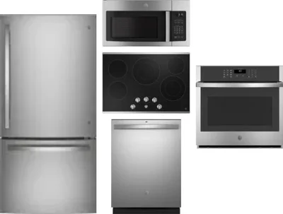 5 Piece Package Includes Refrigerator, Cooktop, Wall Oven, Microwave And Dishwasher
