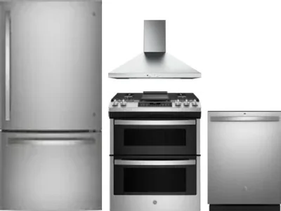 4 Piece Package Includes Refrigerator, Range, Hood And Dishwasher