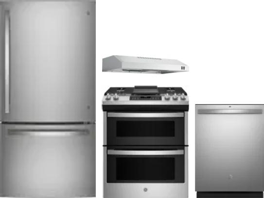 4 Piece Package Includes Refrigerator, Range, Hood And Dishwasher