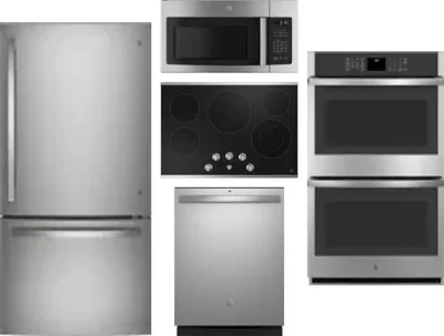 5 Piece Package Includes Refrigerator, Cooktop, Wall Oven, Microwave And Dishwasher