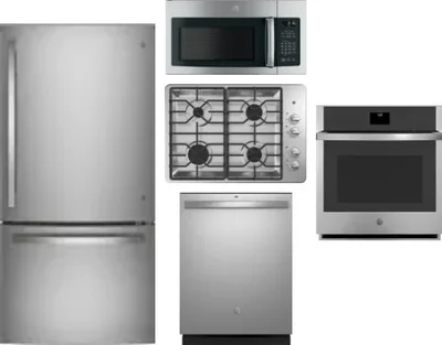 5 Piece Package Includes Refrigerator, Cooktop, Wall Oven, Microwave And Dishwasher