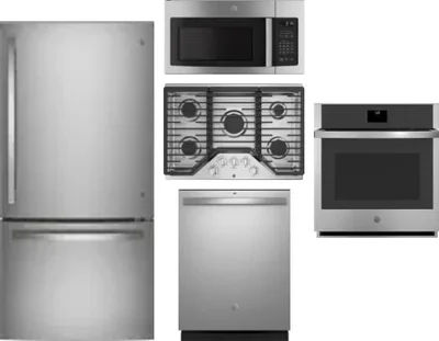 5 Piece Package Includes Refrigerator, Cooktop, Wall Oven, Microwave And Dishwasher
