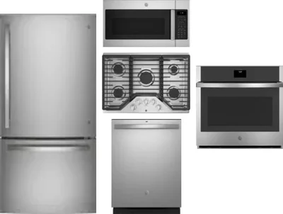5 Piece Package Includes Refrigerator, Cooktop, Wall Oven, Microwave And Dishwasher