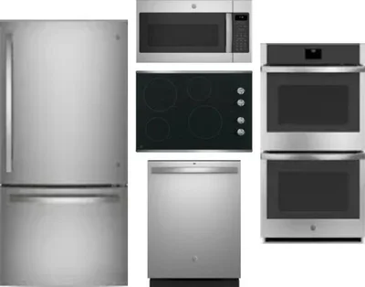 5 Piece Package Includes Refrigerator, Cooktop, Wall Oven, Microwave And Dishwasher