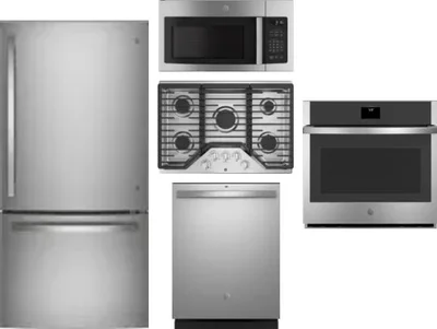 5 Piece Package Includes Refrigerator, Cooktop, Wall Oven, Microwave And Dishwasher