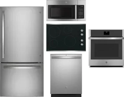 5 Piece Package Includes Refrigerator, Cooktop, Wall Oven, Microwave And Dishwasher