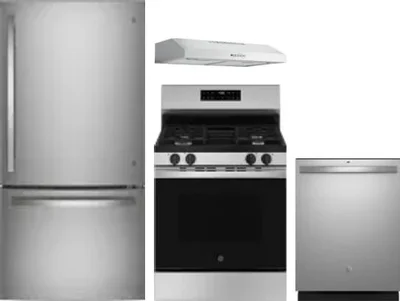 4 Piece Package Includes Refrigerator, Range, Hood And Dishwasher