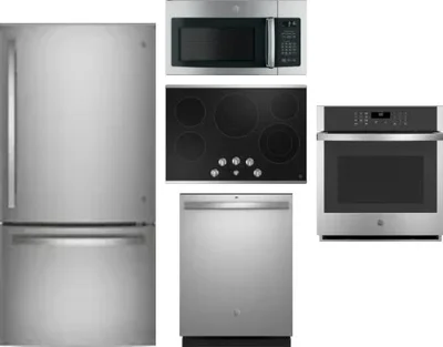 5 Piece Package Includes Refrigerator, Cooktop, Wall Oven, Microwave And Dishwasher