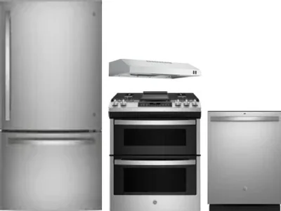 4 Piece Package Includes Refrigerator, Range, Hood And Dishwasher