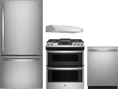 4 Piece Package Includes Refrigerator, Range, Hood And Dishwasher