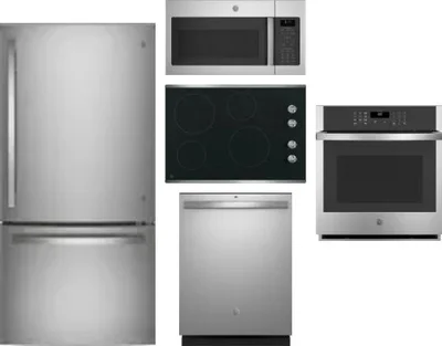 5 Piece Package Includes Refrigerator, Cooktop, Wall Oven, Microwave And Dishwasher
