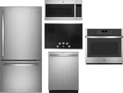 5 Piece Package Includes Refrigerator, Cooktop, Wall Oven, Microwave And Dishwasher